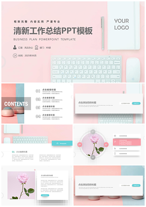 2025清新工作计划总结PPT模板