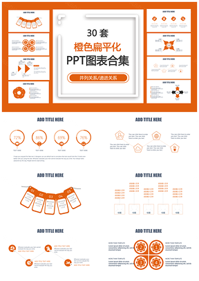 橙色扁平化PPT模板
