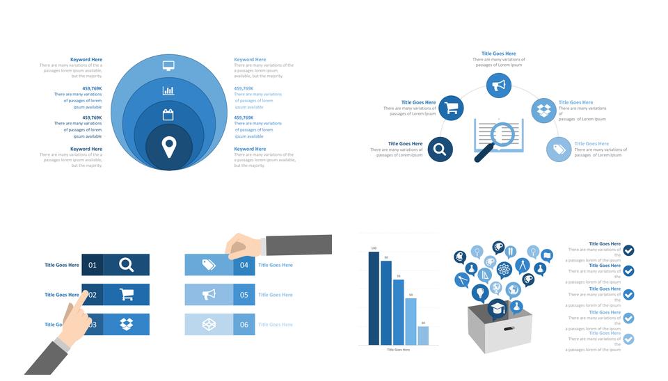 创意蓝色商务PPT模板