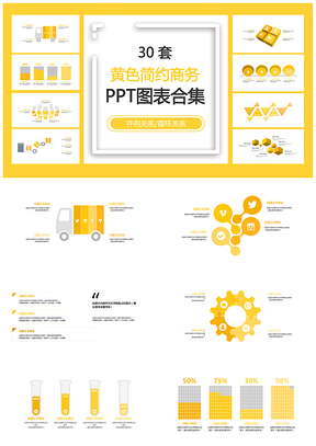 黄色简约商务PPT模板