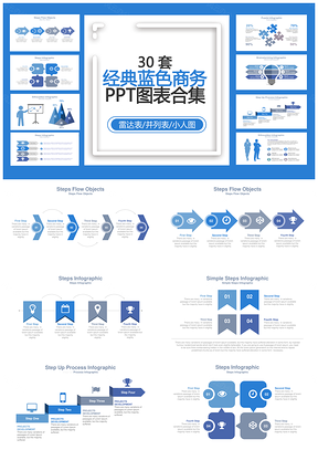 经典蓝色商务PPT模板