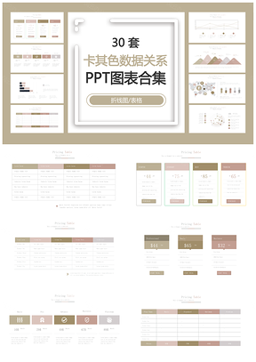 卡其色数据关系PPT模板