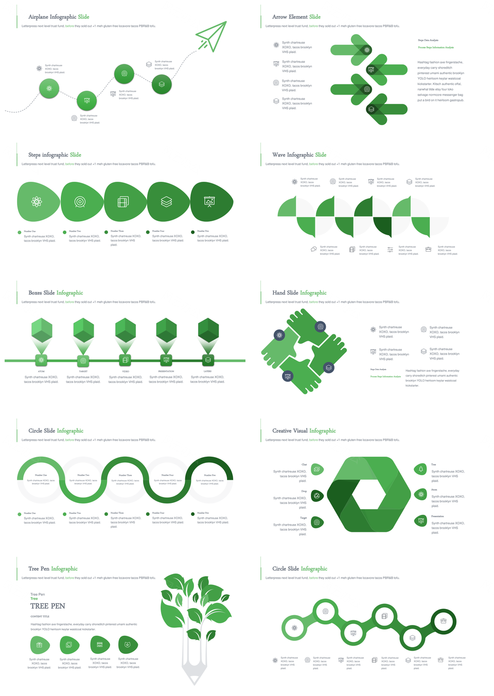 绿色聚合关系PPT模板