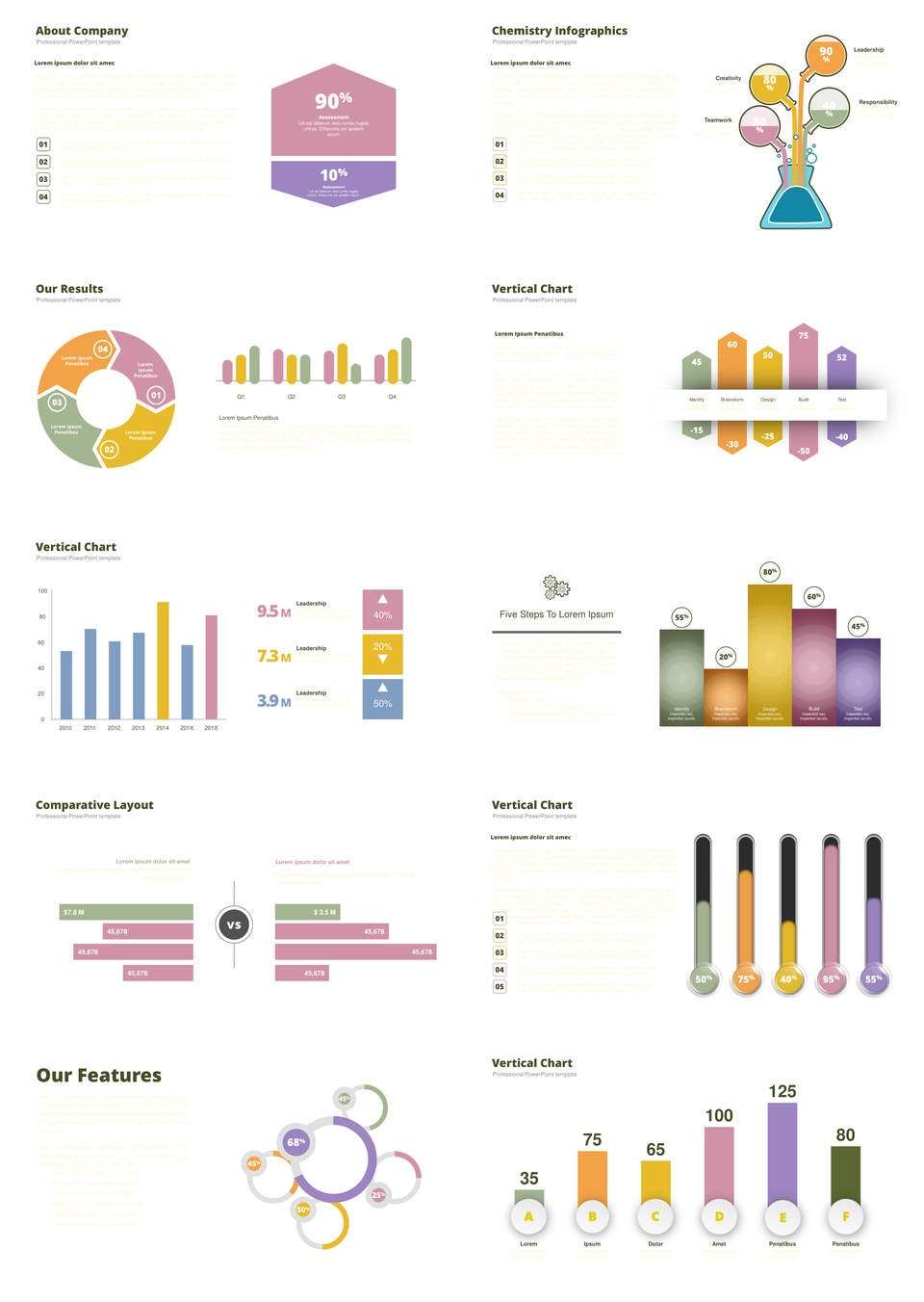 暖色调数据关系PPT模板