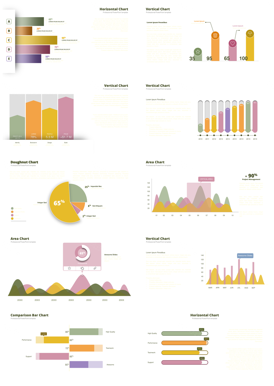 暖色调数据关系PPT模板