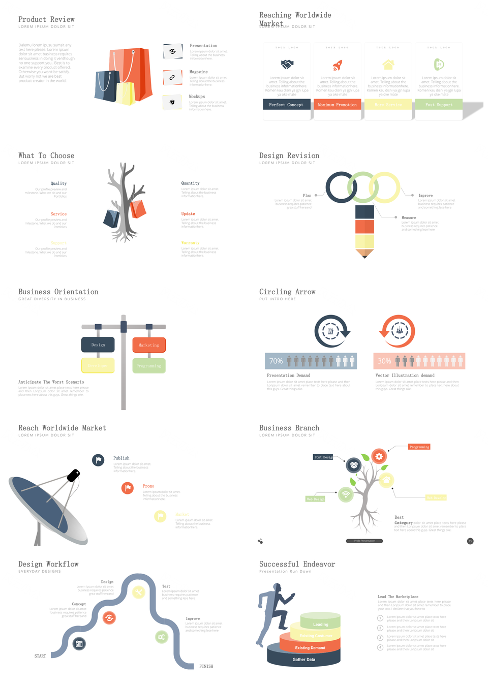 小清新创意商务PPT模板