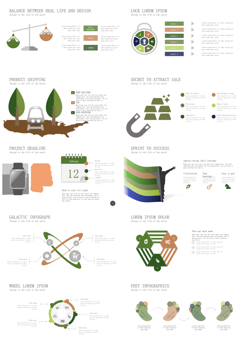 撞色创意设计PPT模板