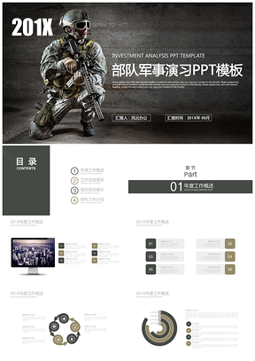 部队军事演习PPT模板