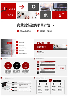 商业创业融资项目计划书PPT模板