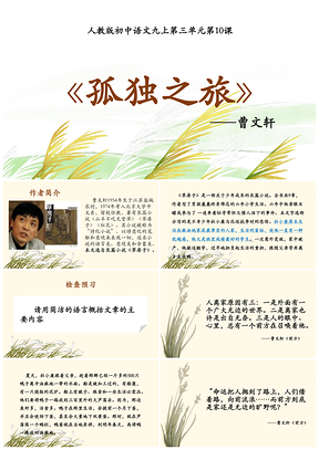 《孤独之旅》PPT模板