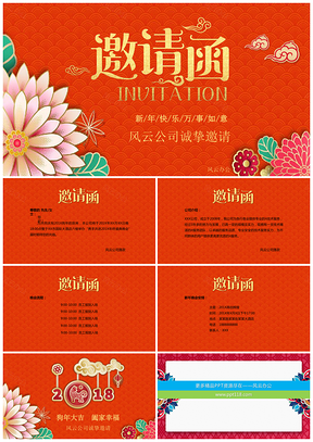 新年快乐万事如意PPT模板