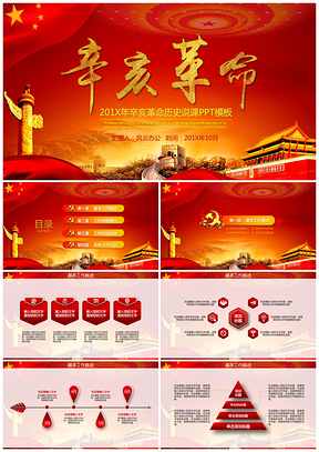 辛亥革命历史说课PPT模板