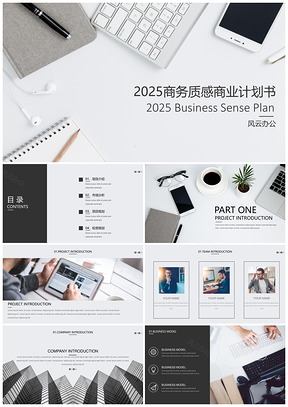 2025商务质感商业计划书PPT模板