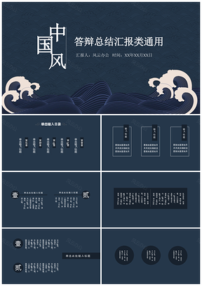 藍色古風動態(tài)畢業(yè)答辯計劃總結(jié)國學教育PPT模板