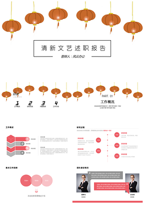 艷紅小清新風轉正答辯述職報告