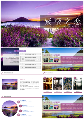 紫色唯美旅游业宣传PPT模板