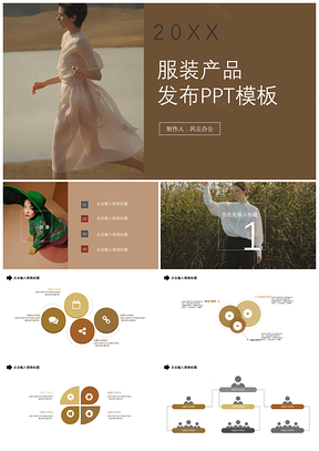 白色服装产品发布PPT模板