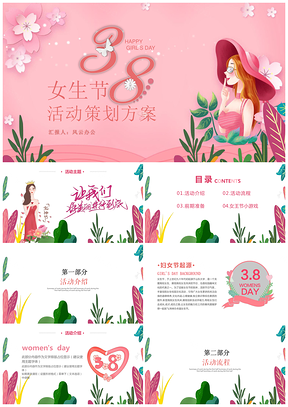 粉色三八女王節(jié)活動策劃方案PPT模板