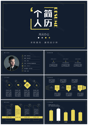 黃色簡(jiǎn)約實(shí)用個(gè)人簡(jiǎn)歷PPT模板