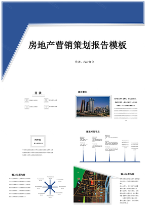 调研报告白色房地产营销策划报告PPT模板