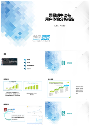 2025红色网易蜗牛读书的用户体验分析PPT模板