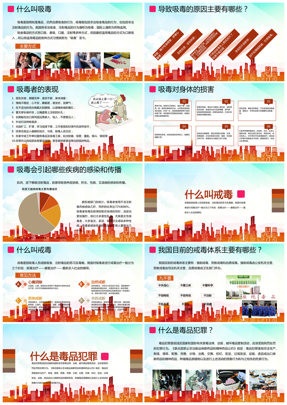 禁毒教育主题宣传活动PPT模板