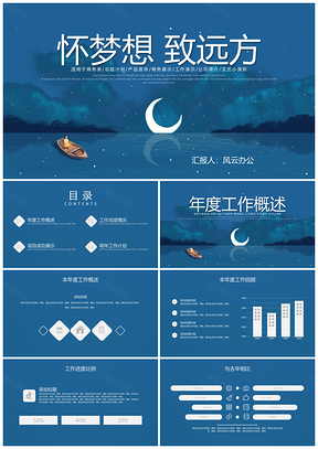 怀梦想致远方商务工作总结计划汇报ppt