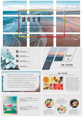 灰色summer盛夏光年PPT模板