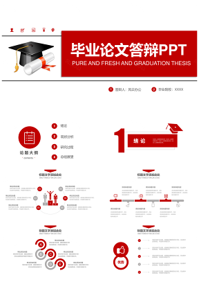 紅色畢業論文答辯開題報告PPT模板