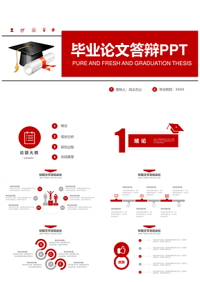 红色毕业论文答辩开题报告PPT模板