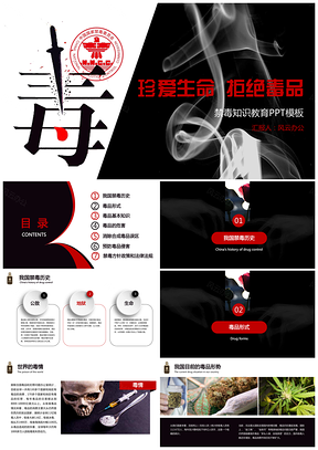 禁毒知识教育PPT模板