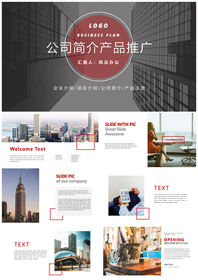 红色公司简介产品营销推广项目介绍PPT模板