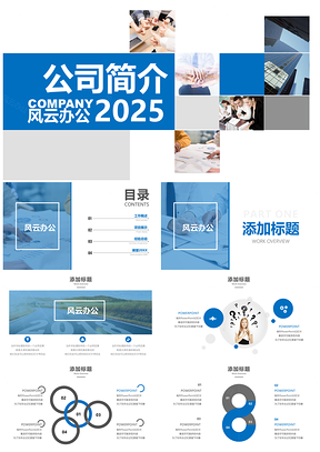 2025蓝色公司简介企业宣传PPT模板