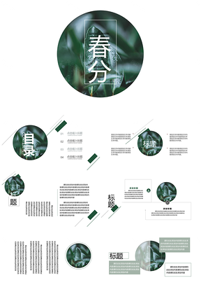 绿色春分节气简约通用PPT模板