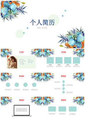 白色简洁大气个人简历PPT模板