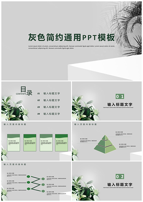 白色灰色简约PPT模板