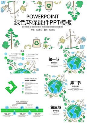 主題教育綠色環(huán)保教學(xué)課件PPT模板