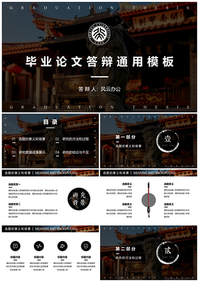 白色毕业论文答辩典雅中国风通用PPT模板