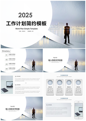 2025灰色简约大气工作汇报PPT模板