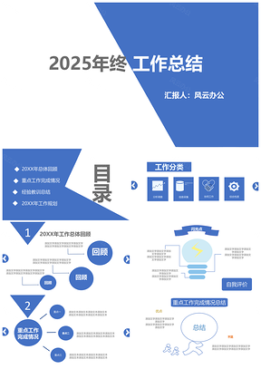 2025工作计划白色简约大气工作总结PPT模板