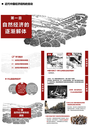 红色历史课件之自然经济的逐渐解体PPT模板