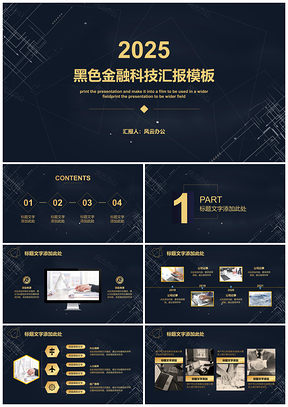 2025黑色金融科技汇报PPT模板