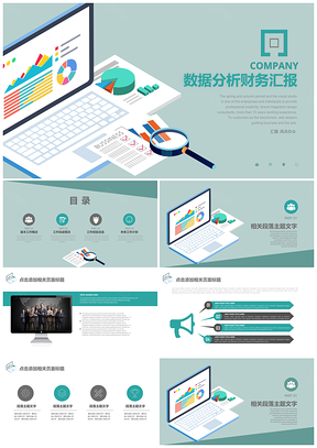财务分析数据统计市场调研项目汇报PPT模板
