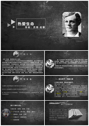 灰色热爱生命教学课件PPT模板