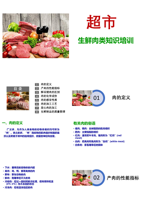 超市生鲜肉类知识培训PPT课件