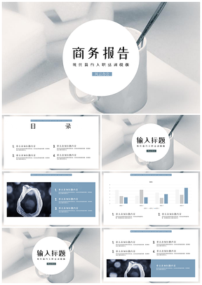 灰色簡約商務(wù)報告工作總結(jié)通用PPT模板