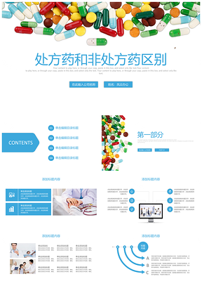 蓝色创意药物胶囊医学医药PPT模板