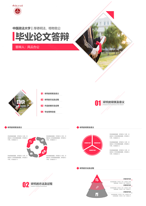 静态红色毕业论文答辩毕业论文PPT模板