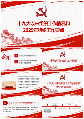 2025红色组织工作情况和组织工作要点PPT模板