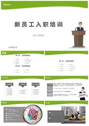 綠色企業(yè)員工入職培訓(xùn)內(nèi)容介紹PPT模板